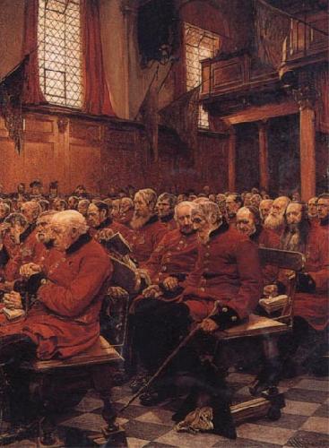 Sir Hubert von Herkomer,RA,RWS The Last Muster oil painting picture